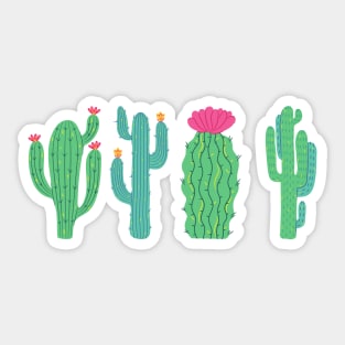 Cute colorful Succulents Print pattern Sticker